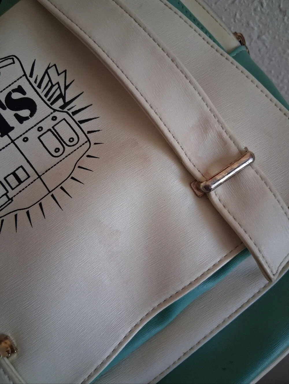 BTS Teal And White Backpack
